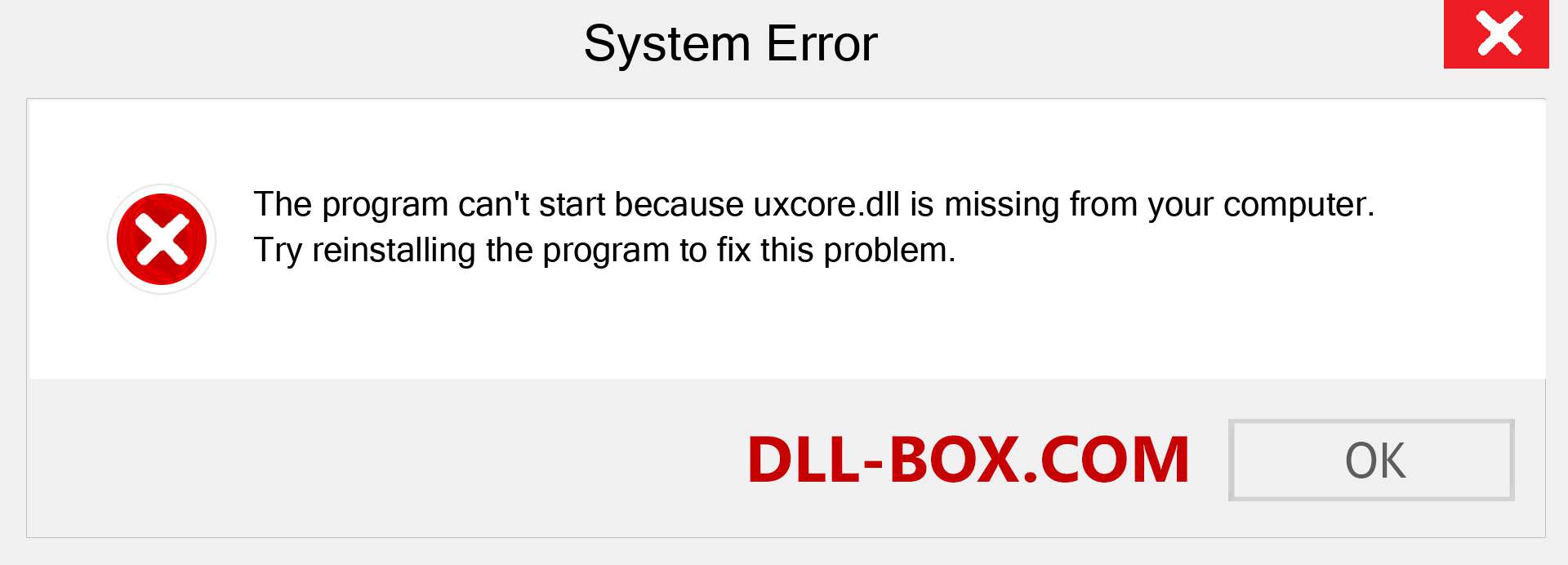  uxcore.dll file is missing?. Download for Windows 7, 8, 10 - Fix  uxcore dll Missing Error on Windows, photos, images